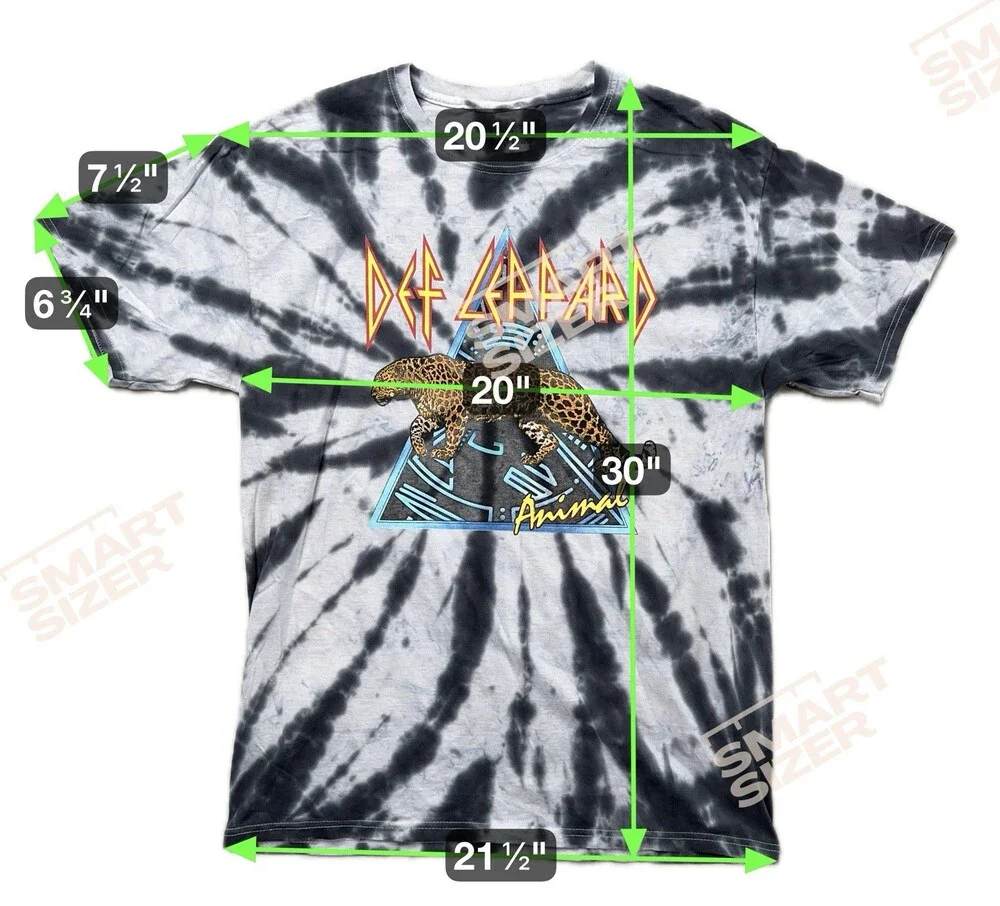 Def Leppard Animal BlackTye Dye Short Sleeve Tee Shirt Adult Size Medium Rock